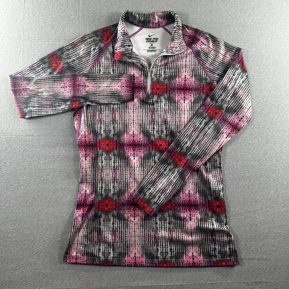Nike Pro Combat Sweater Womens Large All Over Print Therma-Fit Gym Running - Picture 2 of 10